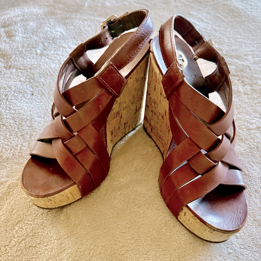 Tory Burch Leather Platform Sandals - 8